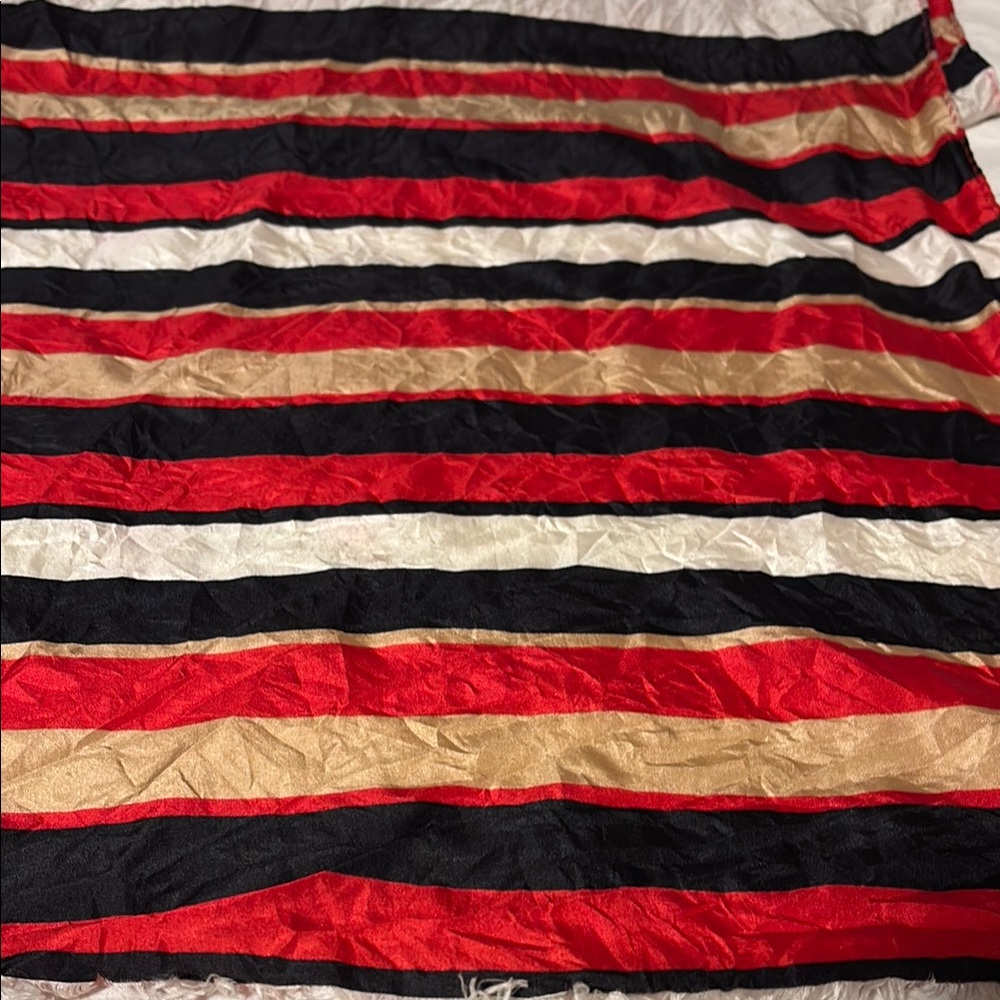Striped Red, Black, and Gold Scarf
